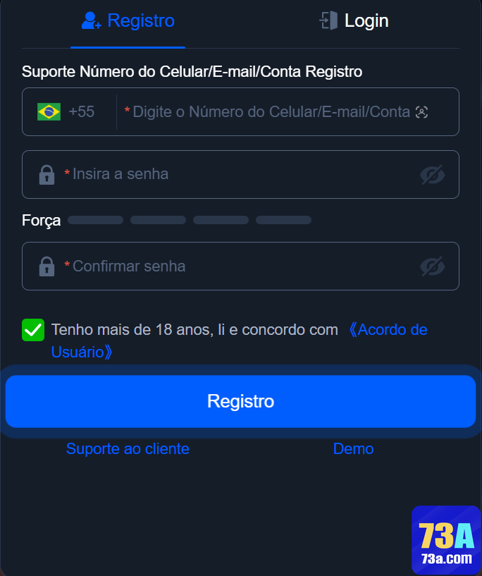 73a.com Vantagens de Criar uma Conta na 73a.com